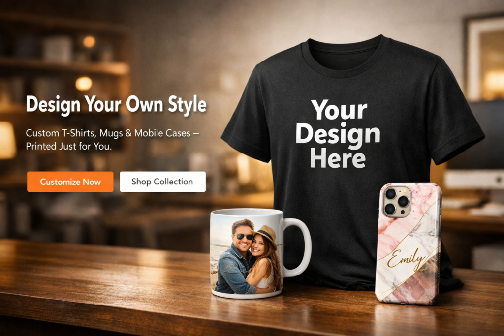 firefly gpt image ultra realistic 4k website hero banner for a custom printing brand, featuring a clean 805202